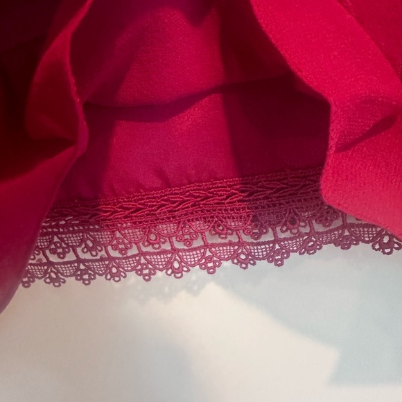 Anthropologie Moulinette Soeurs Sleeveless Magenta Ruffle Mini Dress Size 6 - Picture 5 of 7